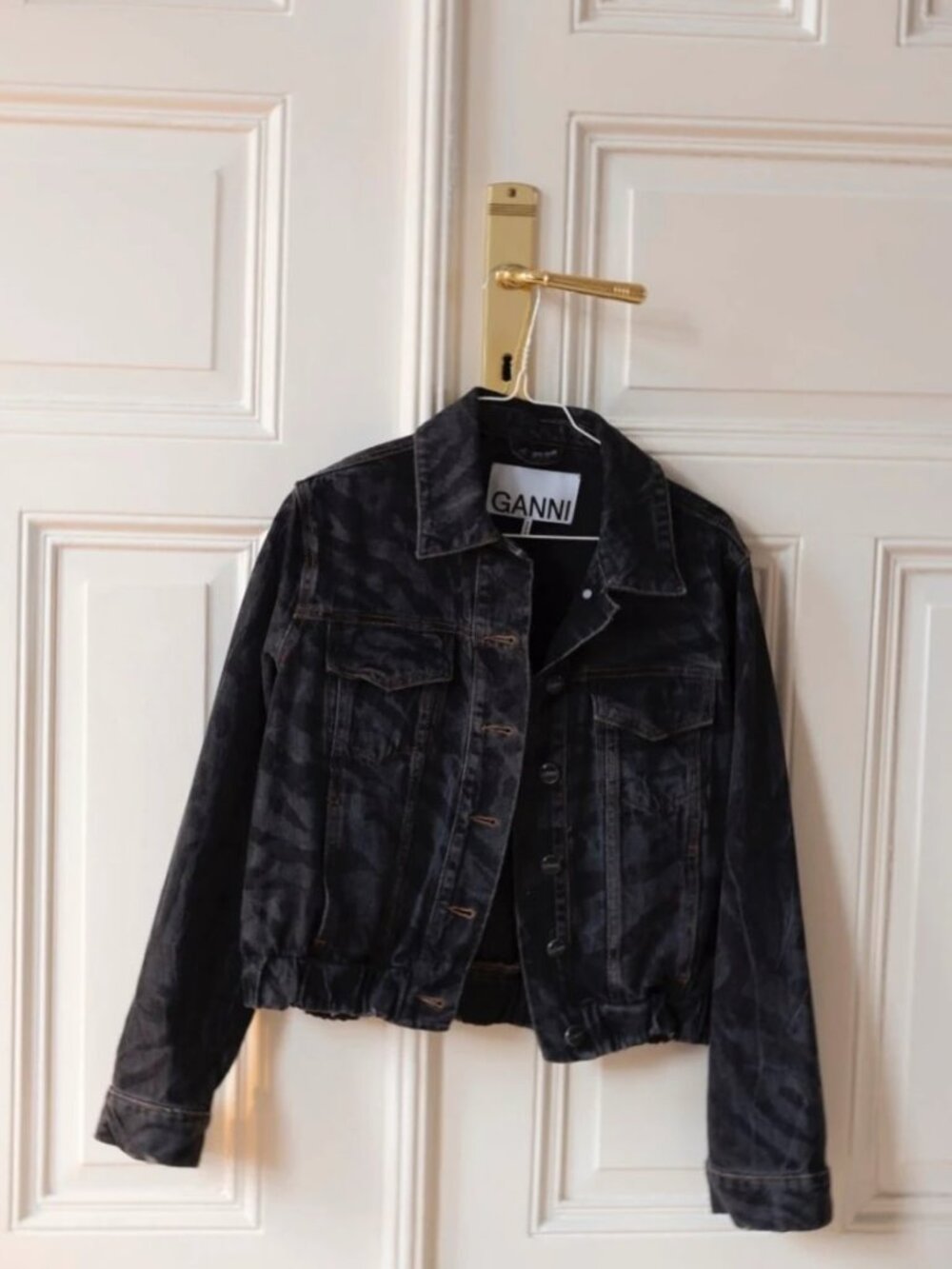 Ganni Animal Print Denim Jacket S